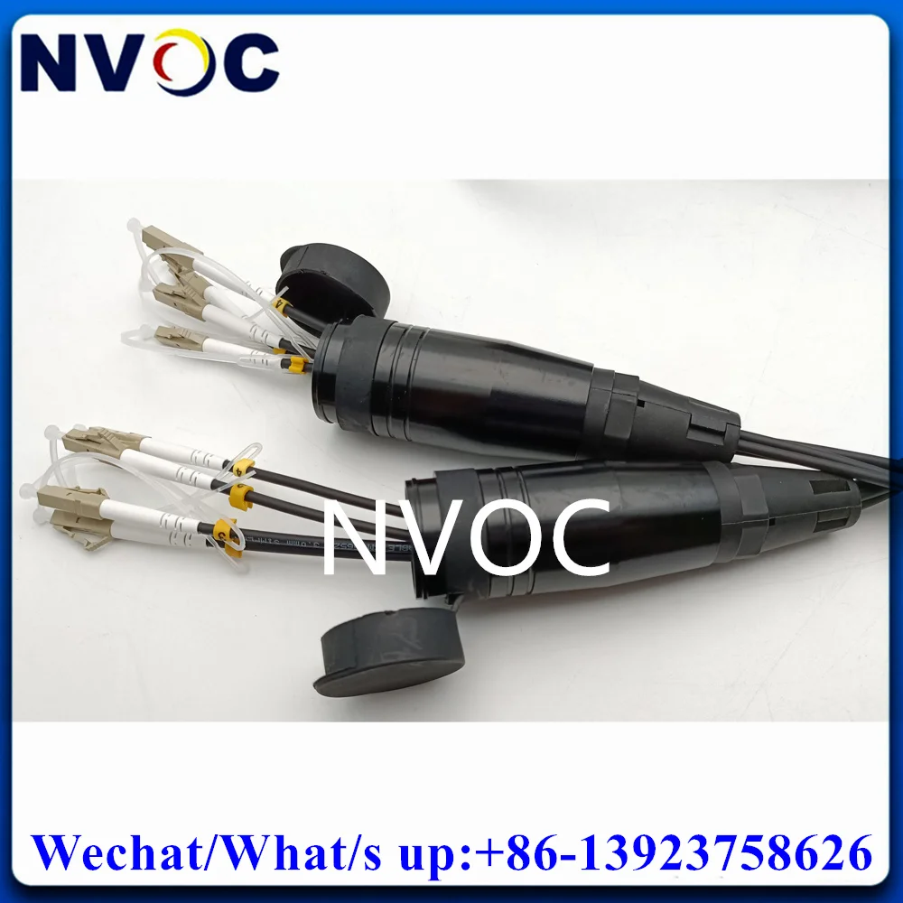 سلك ألياف بصرية مصفح أسود ، موصل مع ملف رقعة 235 ، 4 نوى ، خارجي ، PDLC ، UPC ، 4F ، LC ، 4C ، 4C ،