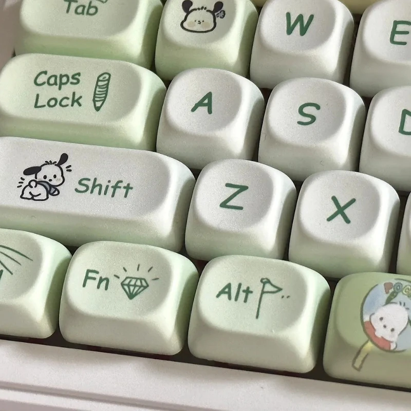 Sanrio-Teclado mecánico Pochacco, bonito adaptador de caja de teclas MOA 144, 75, 84, 68, 87, 98, 104, 108, regalo de cumpleaños de Anime