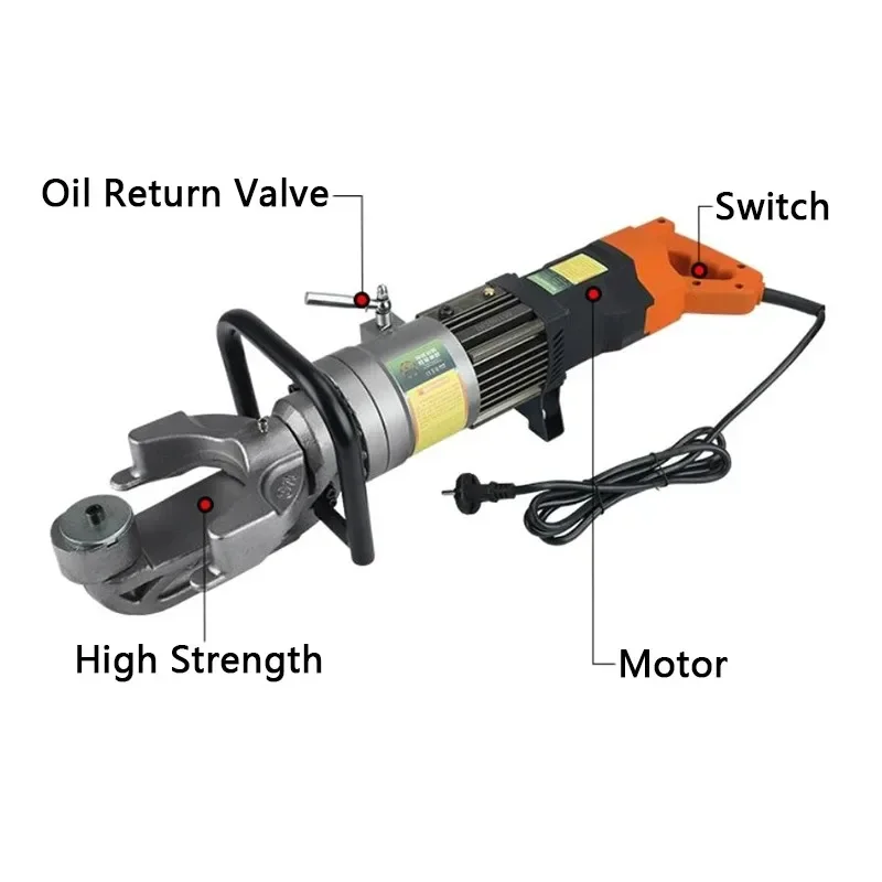 Brushless Motor Handheld Electric Hydraulic Steel Bar Bending Machine ZW-25 Portable Small Thread Steel Bender 14-25mm