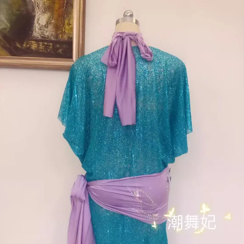 Trajes de dança do ventre personalizados, traje de performance, vestido de grupo, rosa brilhante, robe folclórico, vestidos longos para mulheres