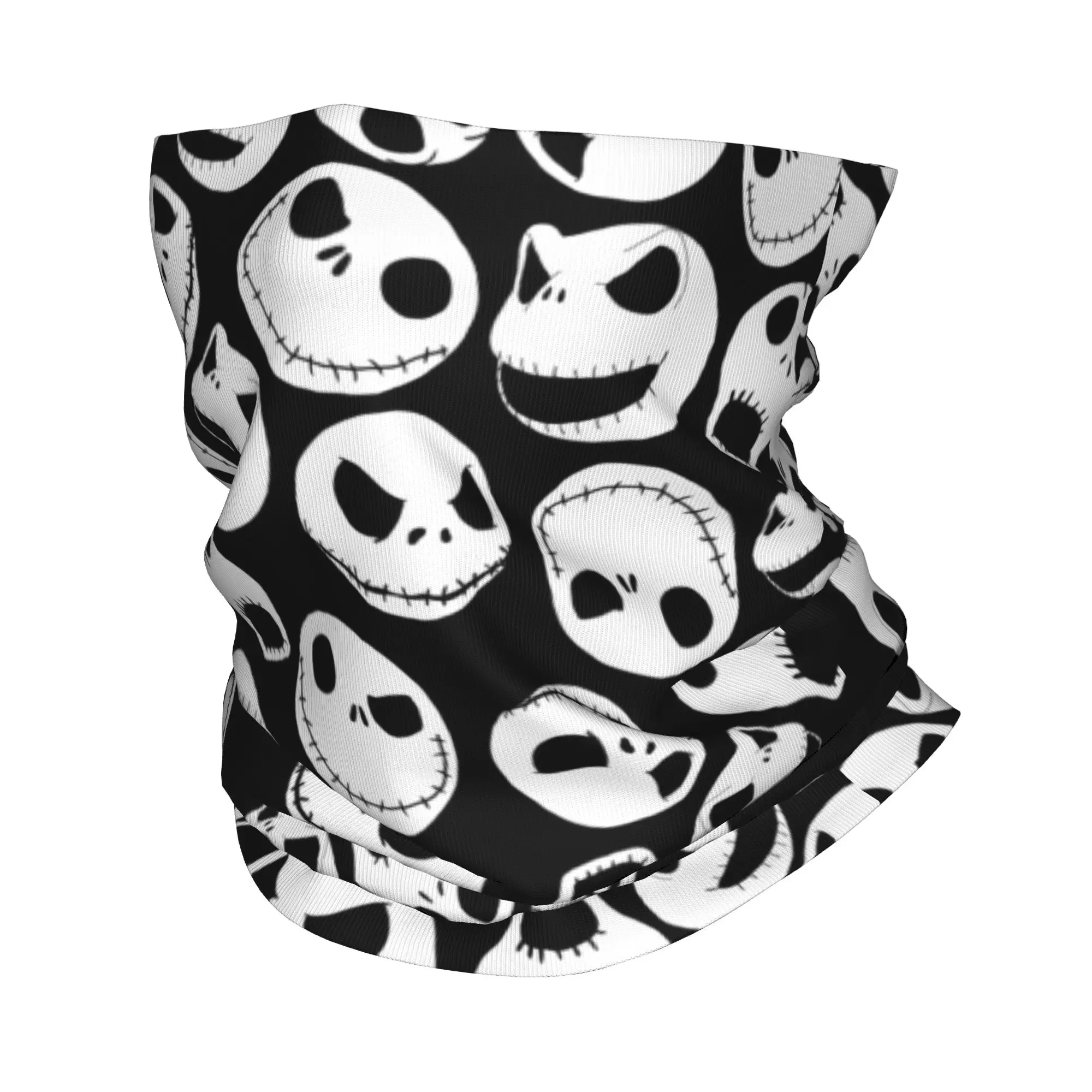 

The Nightmare Before Christmas Neck Gaiter Women Men Windproof Winter Jack Skellington Halloween Skull Bandana Scarf for Hiking