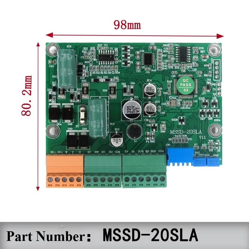 12-60V 40A Brushless Motor Driver High Torque PID Closed-Loop Sensored Sensorless Compatible