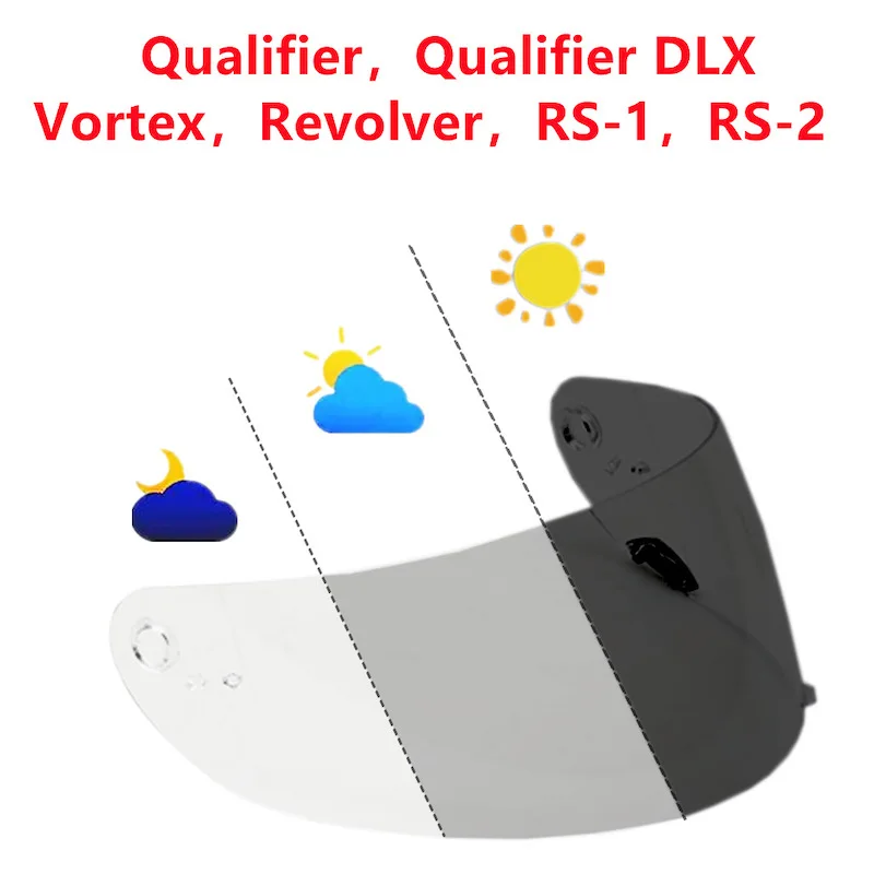 For Bell Qualifier RS-1 Bullitt Photochromic Lenses Motorcycle Helmet Visor Replacement Lens High Clarity Anti-UV Dustproof