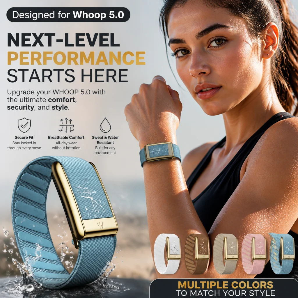 For Whoop 5.0 PEAK LIFE MG Nylon Strap Crown Clock Printed Replacement Band with W Logo Metal Frame Breathable Sport Strap