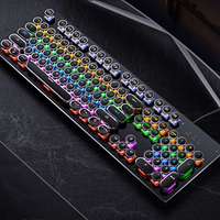 YINDIAO ZK-4 Wired USB Mechanical Punk Keyboard (Green Axis)-Black