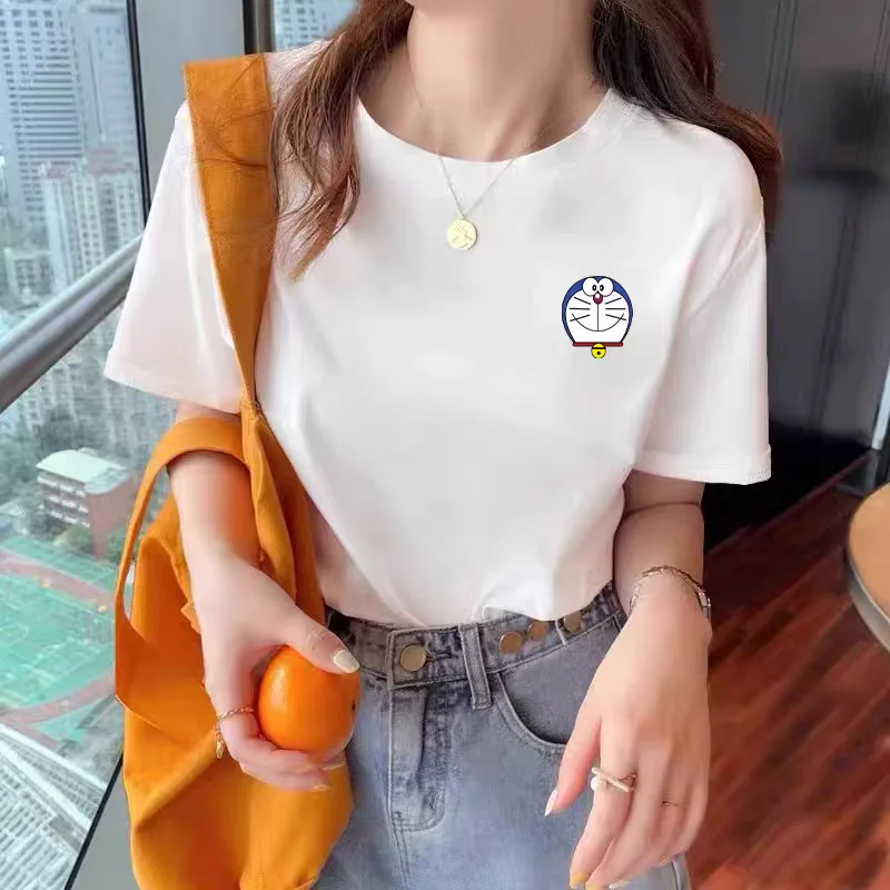 

In 2025, the new short-sleeved T-shirt women's bottoming shirt will be built with a thin summer white loose and slim fashion sim
