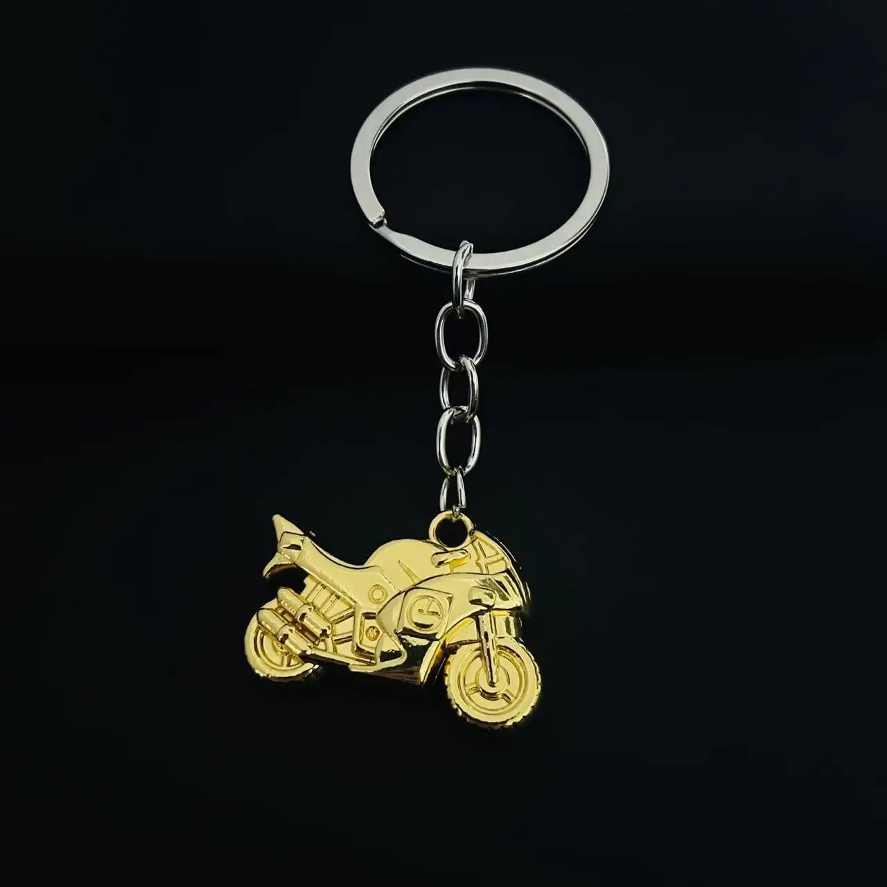 3D Simulation Motorcycle Keyring Pendant Stainless Steel Metal Keychain for Backpack Hobby Gift
