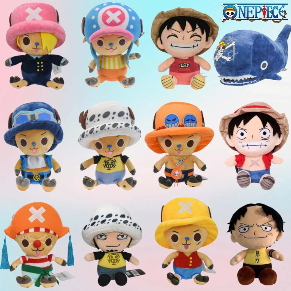 ONE PIECE - Peluche Original de Tony Tony Chopper, Luffy, Sabo, Ace, Sanji, Muñecos de Peluche de 20-25 cm, Recuerdo de los Piratas del Sombrero de Paja