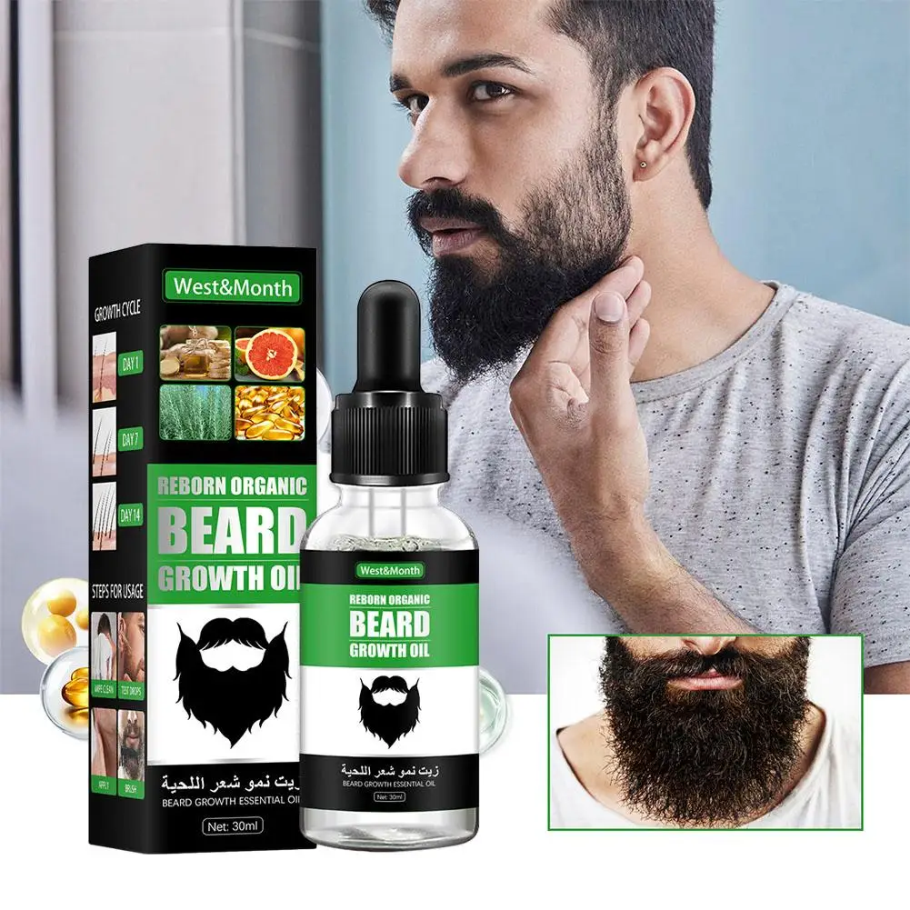 Óleo essencial de barba para homens, produto anti-perda de cabelo, rebrota natural do bigode, rolo nutritivo, novo