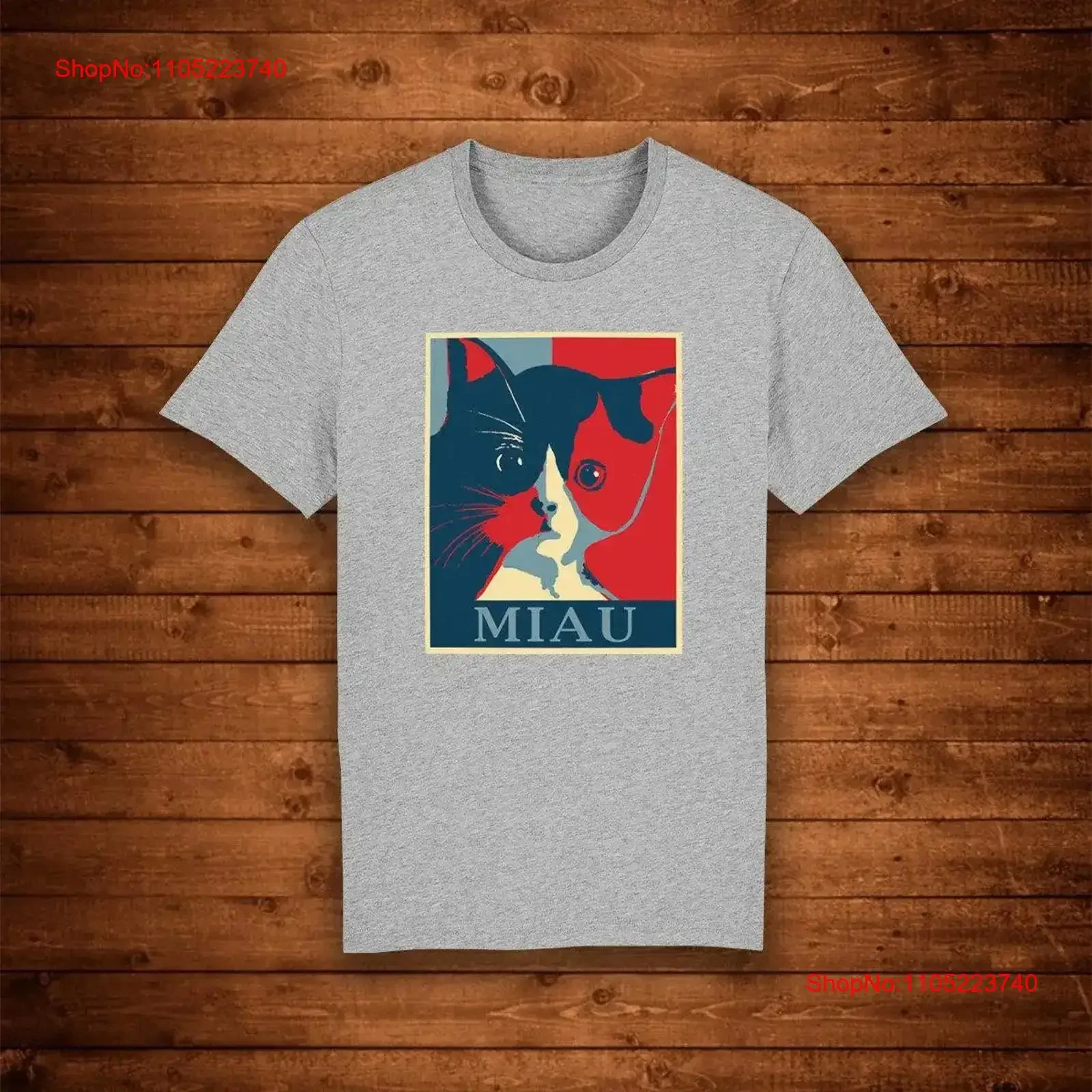 Camiseta estilo cartel Miau the Cat, diseño único, ropa de calle, arte urbano, Top vintage lavado, informal, moda cómoda para hombre