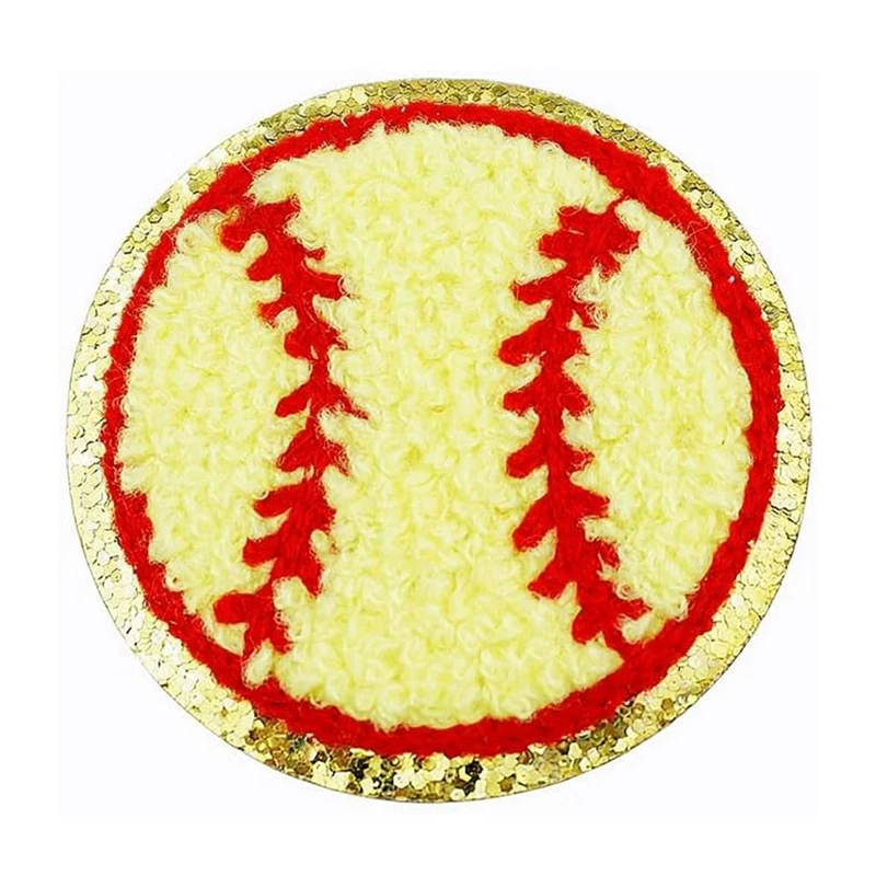 12 Stück Baseball Patch Gold Kanten Baseball Applique Baseball Eisen auf Patches wie für DIY Kleidung Reparatur gezeigt