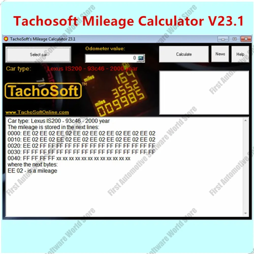 Hot Sell Newest Tachosoft Mileage Calculator V23.1 for accesorios para auto tools Support Many Car Brand