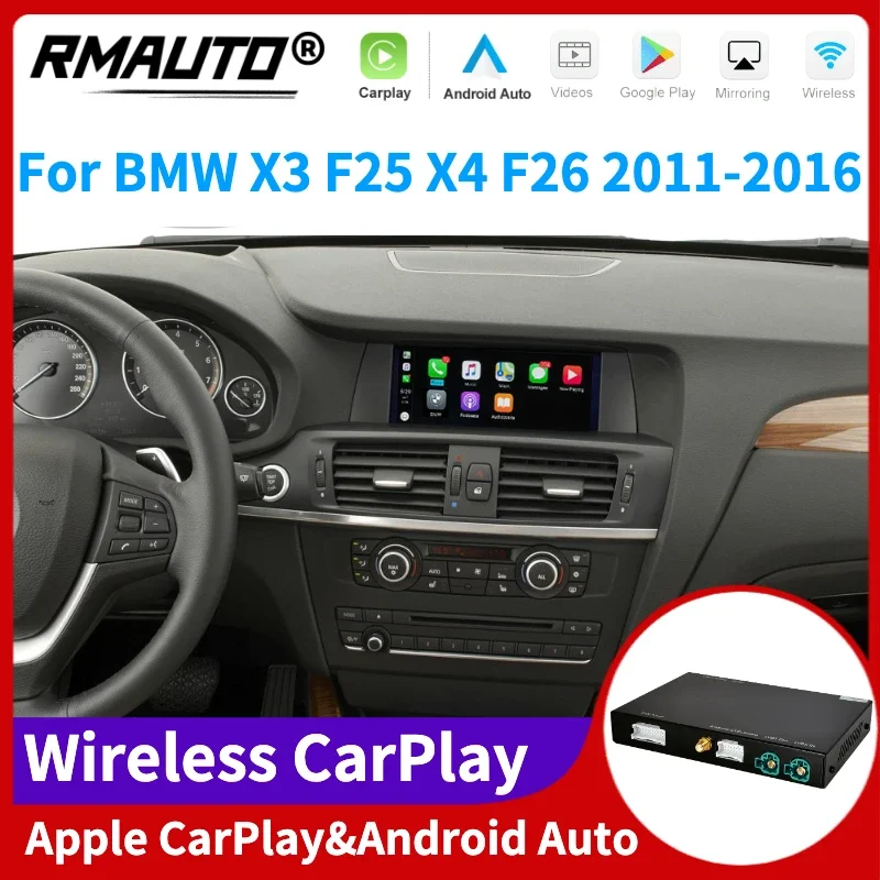 RMAUTO Wireless Apple CarPlay NBT CIC System for BMW X3 F25 X4 F26 2011-2016 Android Auto Mirror Link AirPlay Reverse Camera