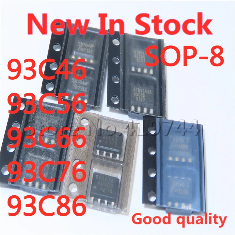 5-10PCS/LOT  93C46 93C56 93C66 93C76 93C86 SOP-8  Automobile instrument speed control memory chip  In Stock