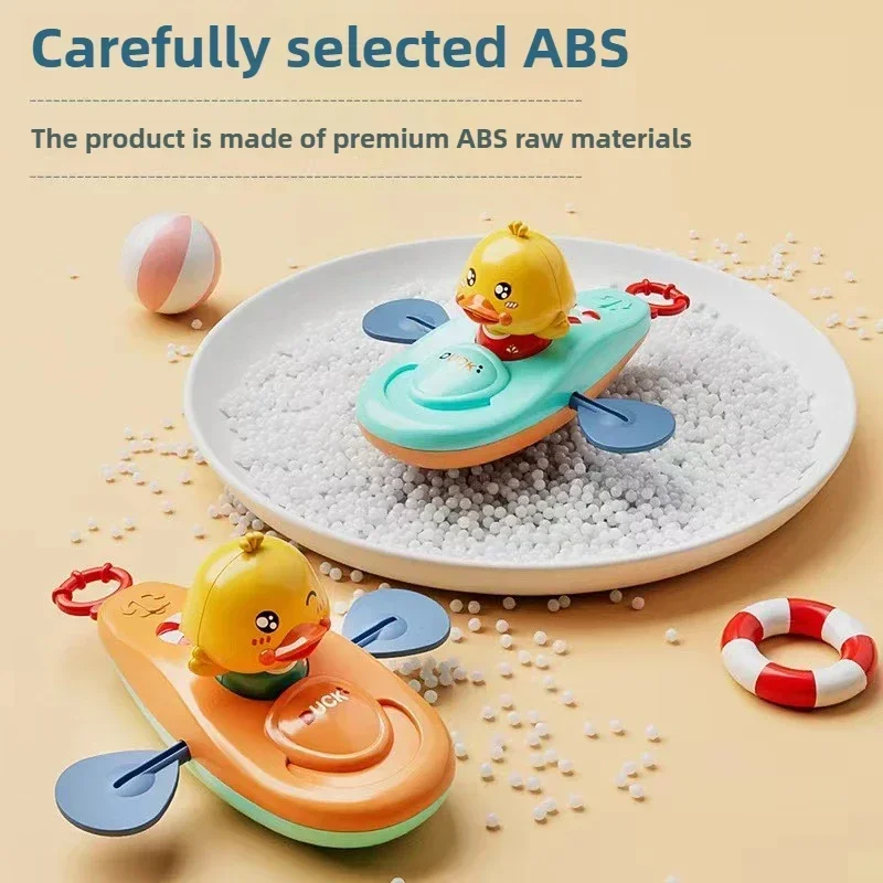Baby Splash Toys Kayak Baby Yellow Duck Rowing Bathing Girl Children's Bathroom Linked Beach Zipper
