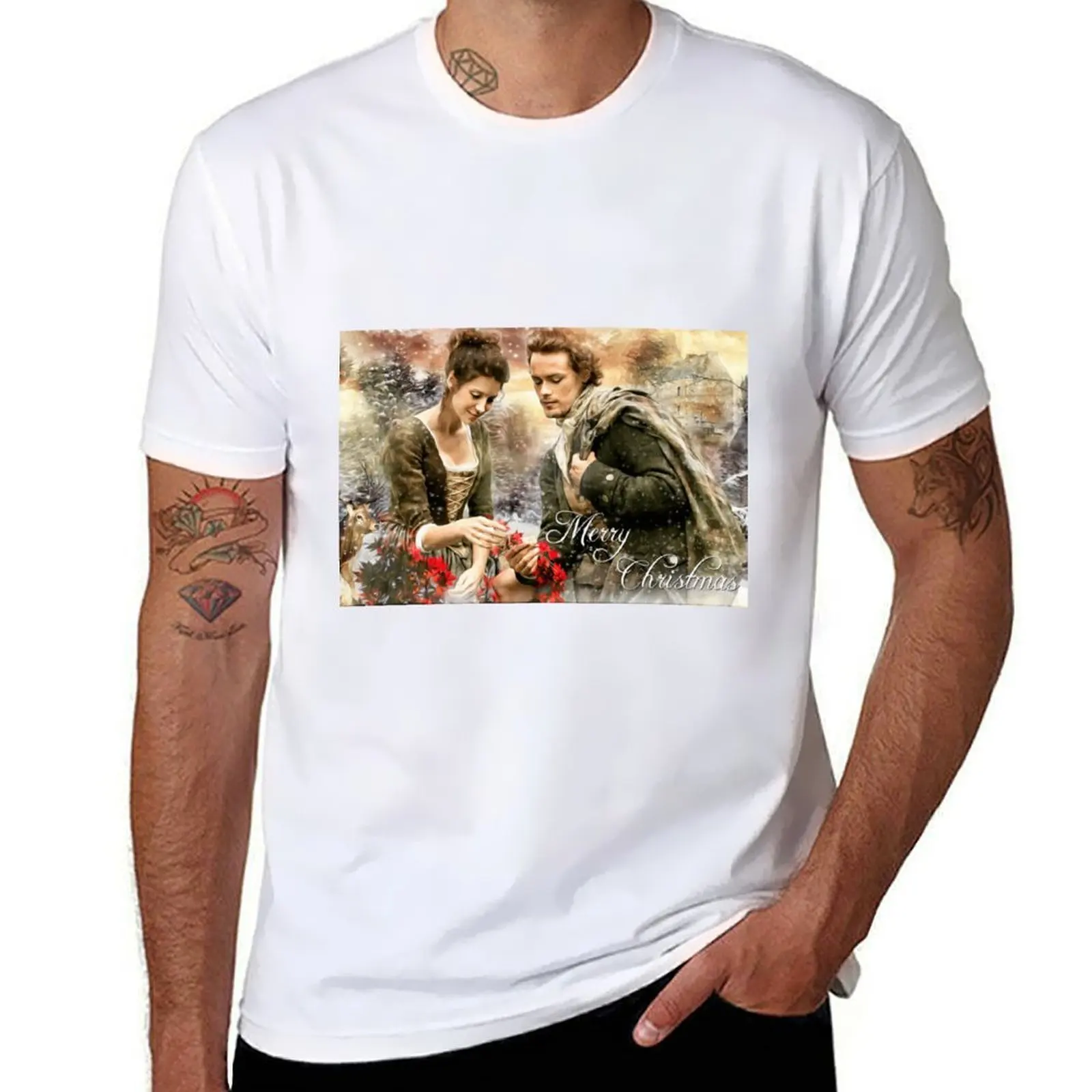 

Outlander Merry Christmas T-Shirt t shirts cotton 100% man t shirt cotton high quality T-Shirt