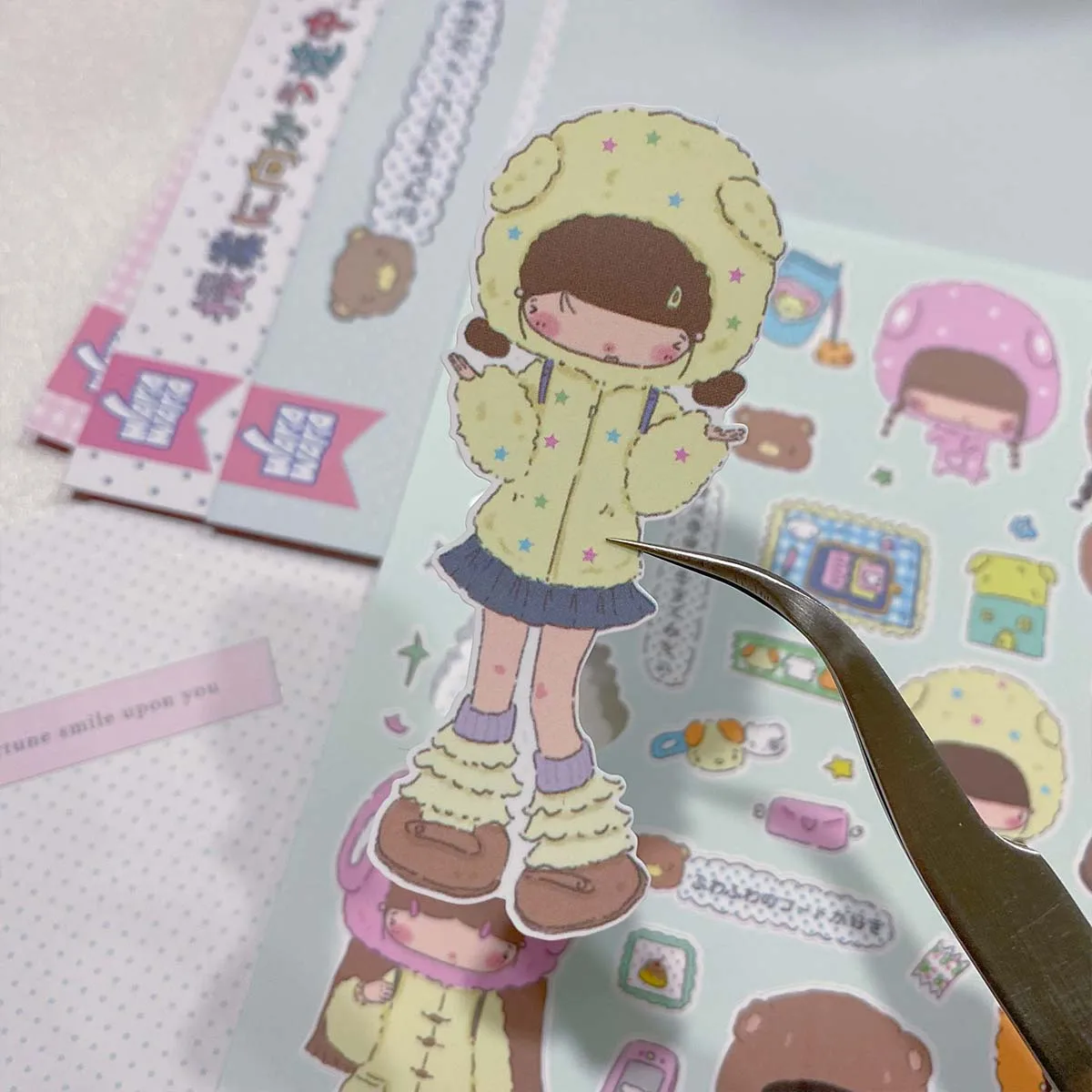 Kawaii naklejki papiernicze Doodle Scrapboooking kalkomanie dla majsterkowiczów rzemiosło artystyczne Album Journal Planner naklejki dekoracyjne