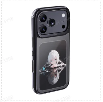 UGREEN E-ink Screen Case for iPhone 18 17 Pro Max 18 17 Pro NFC DIY 6-color Military Protection Slim Hard Back Case Black
