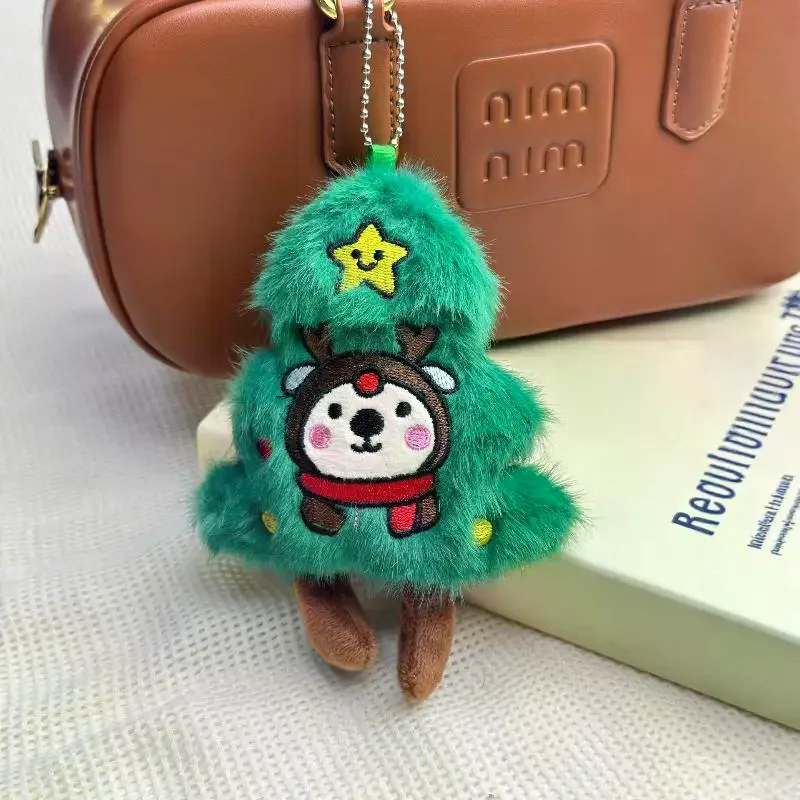 ตุ๊กตาต้นคริสต์มาสการ์ตูนน่ารัก ของตกแต่งกระเป๋าเป้สะพายหลังสุดสร้างสรรค์