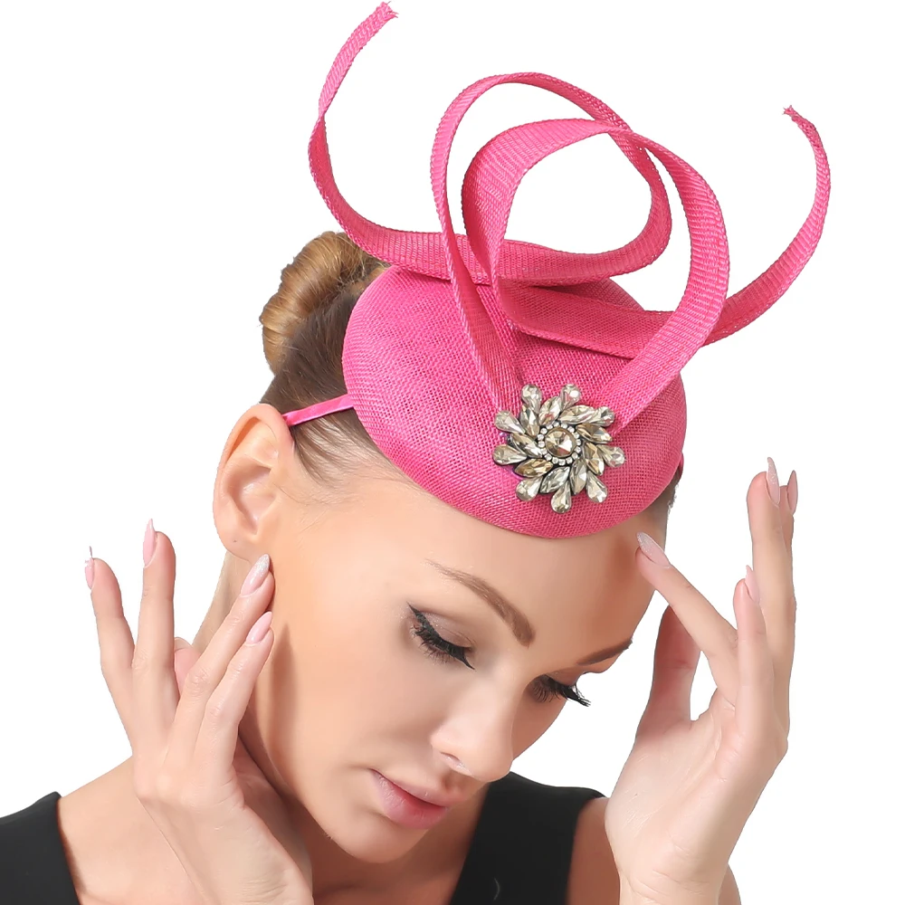 Elegant Wedding Cap for Women Bride Fashion Fascinator Party Hat Hair Accessories for Race Church Cocktail Headwear Headpiece