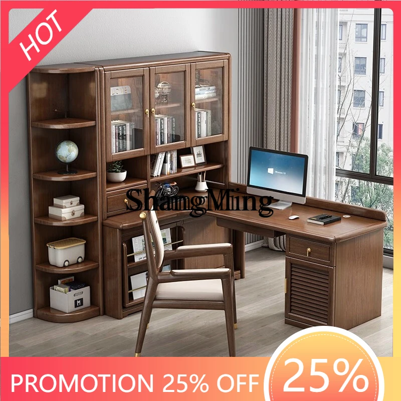 

SM new Chinese solid wood corner desk integrated home desktop computer desk