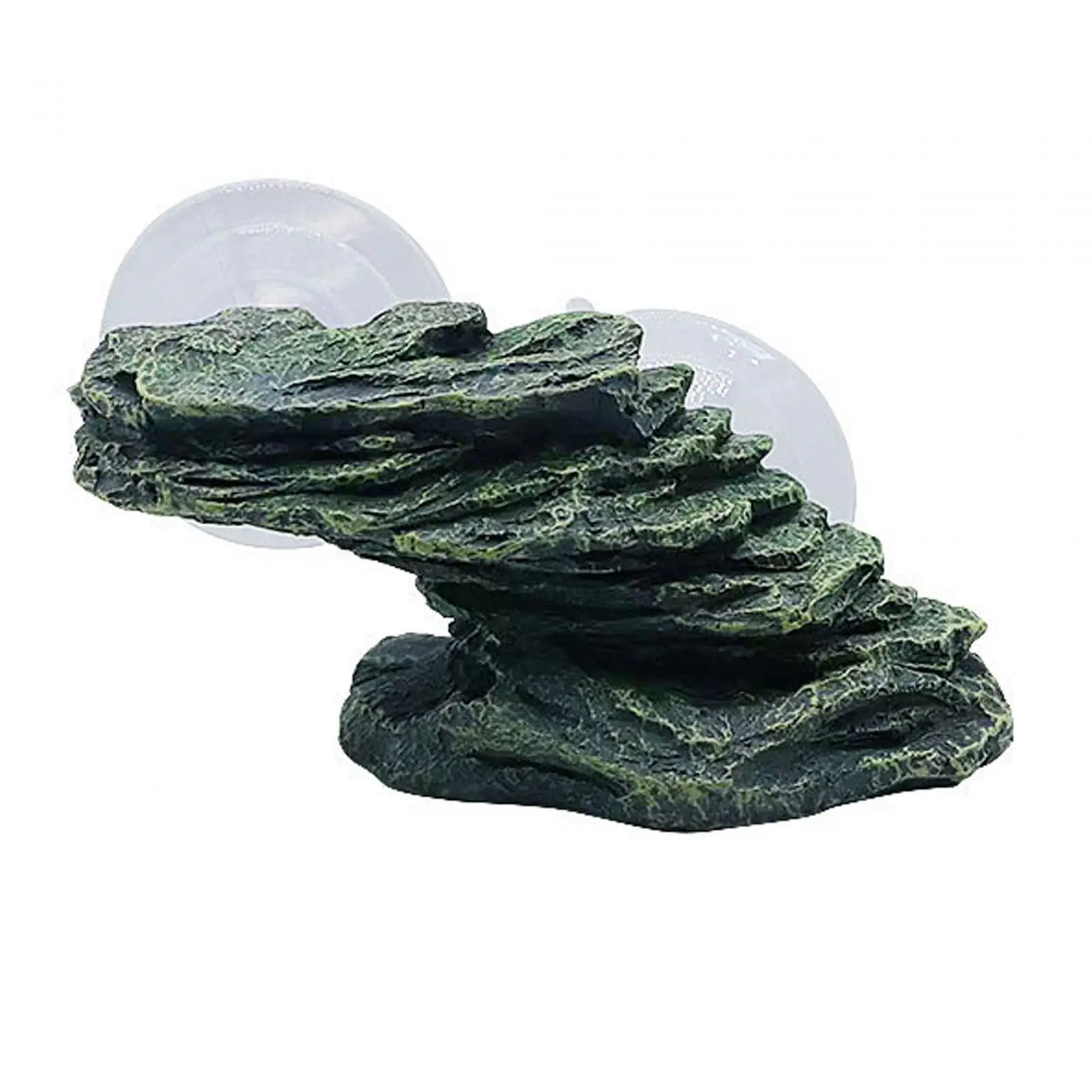 Turtle Basking Platform with Suction Cups Stone Aquarium Ornament Tortoise Climbing Step Ledge Aquarium Ornament for Frogs Newts