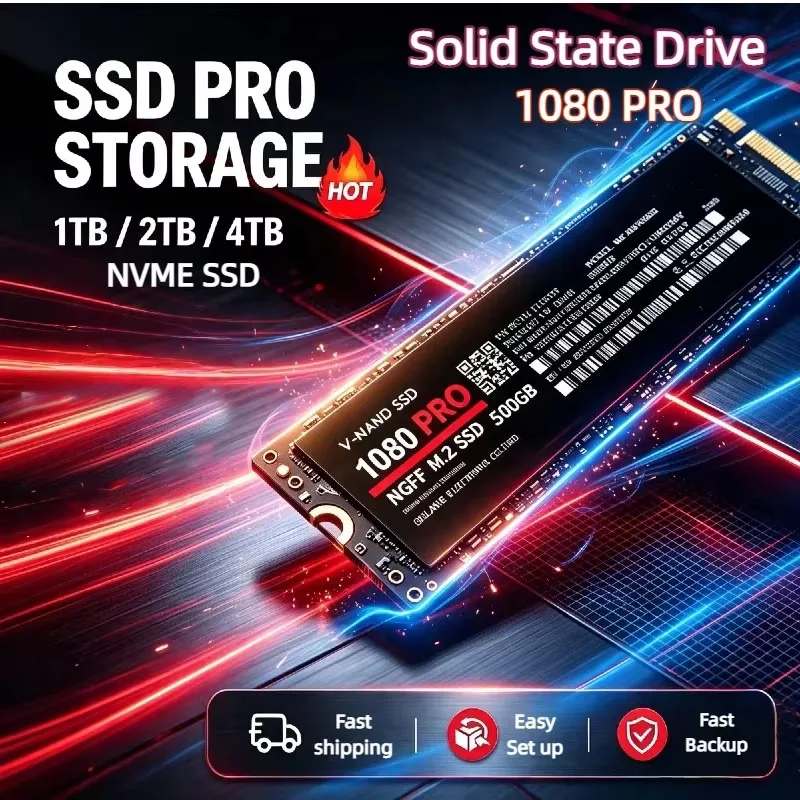Original SSD 1080PRO 1TB Hard Disk Drive 2TB M2 NGFF Interface Internal Solid State Hard Drive for Laptop Desktop Notebook