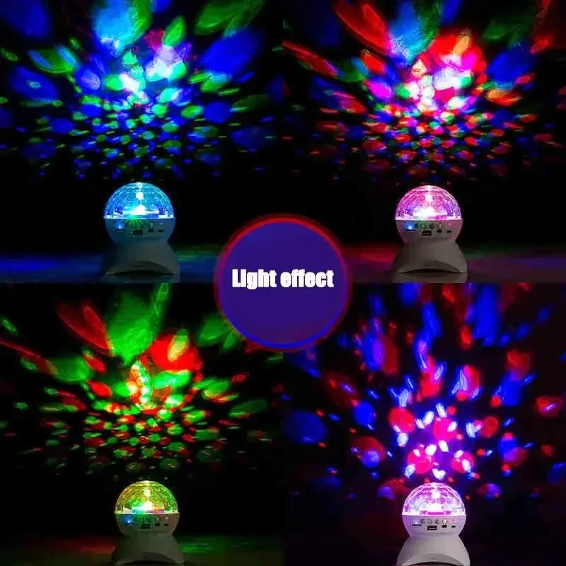 Wireless Music Speaker LED Disco Ball Stage Lights USB Charge BT-compatible Projector Night Lights for KTV Party Wedding Decor