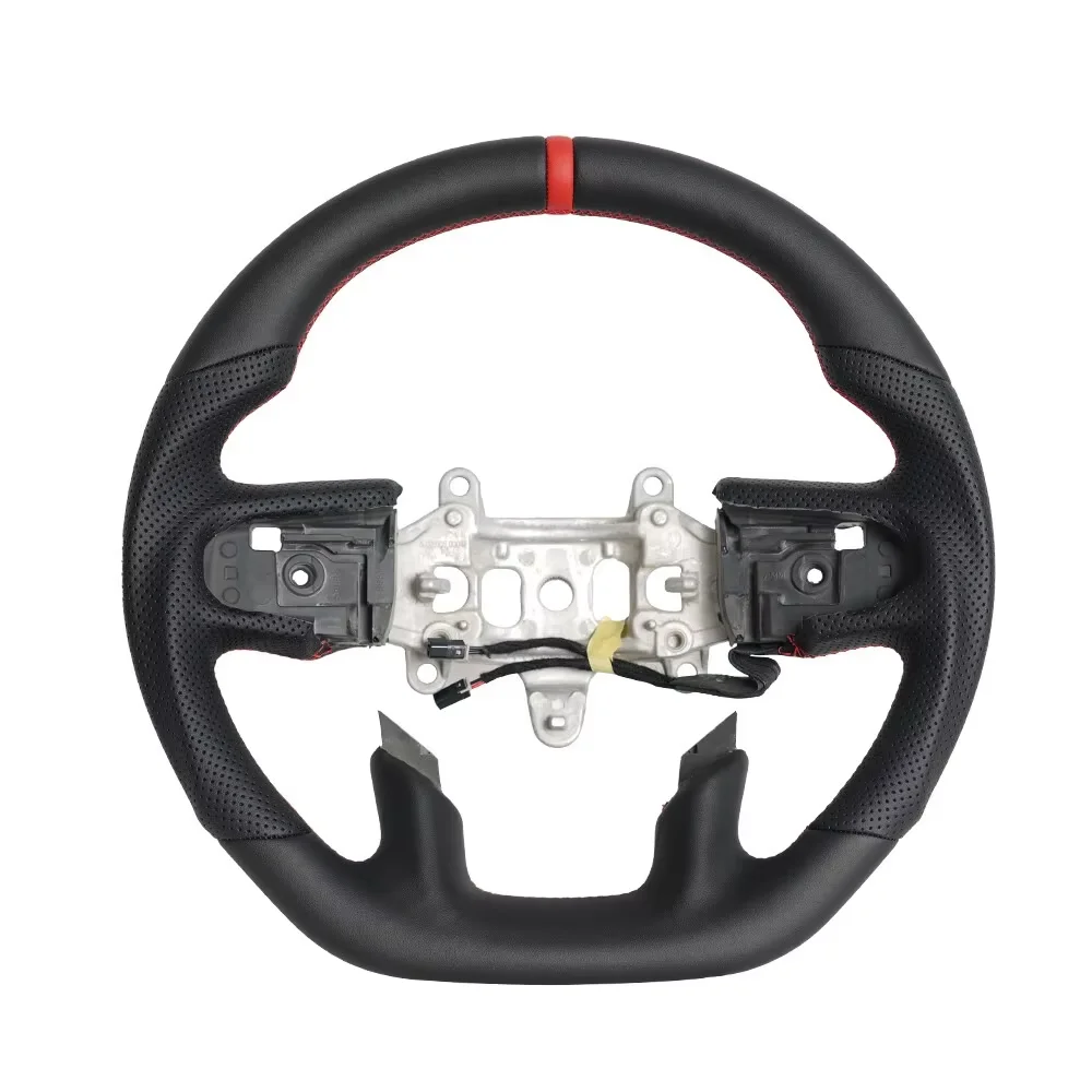 Heated Full Leather Custom Sport Steering Wheel Red Position Line Fit For Dodge RAM 1500 TRX 2019-2024 Car Accessories
