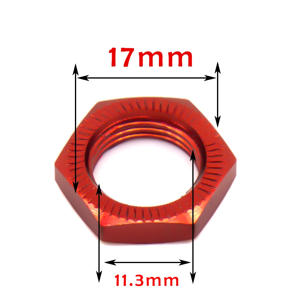 4PCS Alloy 17mm Wheel Hex Nuts Mount Thread 1.0mm For 1/7 1/8 RC RC Buggy Trucks Car ARRMA 6S Mojave HSP Redcat Traxxas X-MAXX