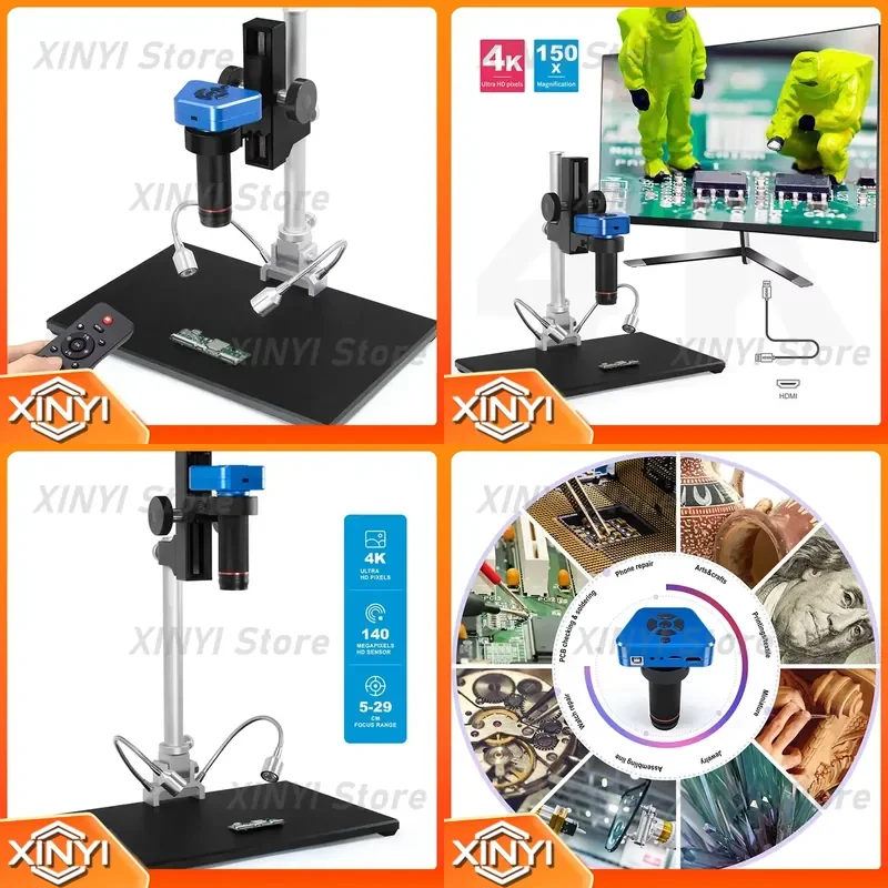 for AD1605 4K HDMI FHD Electron Microscope Industrial HDMI USB 150X Camera Electronic Magnifying Glass Digital Microscope