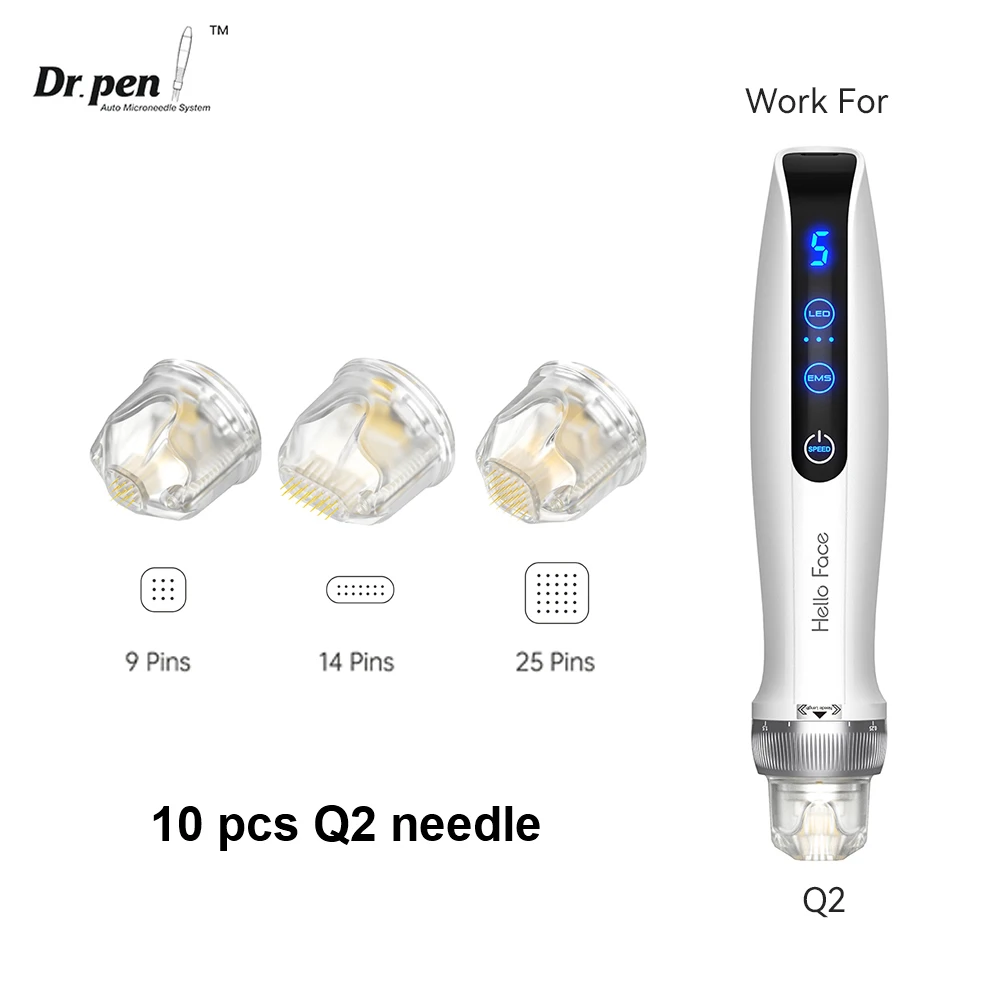 10 pcs Q2 Needle Cartridge Work for Dr. Pen Hello Face Bio Pen Q2 Needle Head Derma Stamp 9 pin 14 pin 25 pin Titanium cartridge