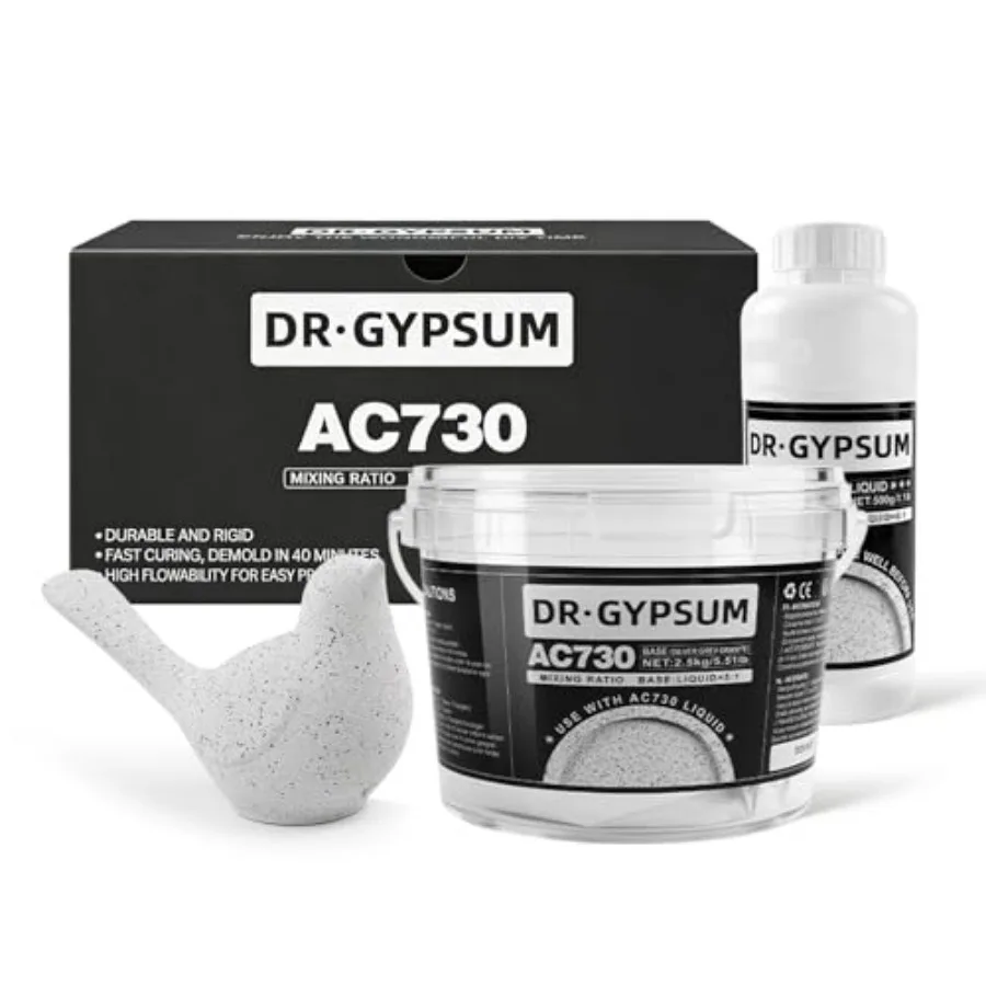 

DR.GYPSUM Casting Powder, Fast-Curing, Water-Activated Material for DIY Crafts Two-Part Powder Base and Liquid Set, 3kg 5.51Ib