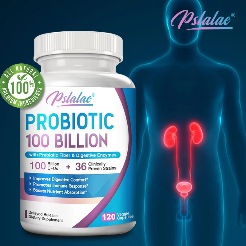 البروبيوتيك 100 مليار - نباتي عضوي قائم على نباتيًا لصحة الجهاز الهضمي وتخفيف الانتفاخ #1