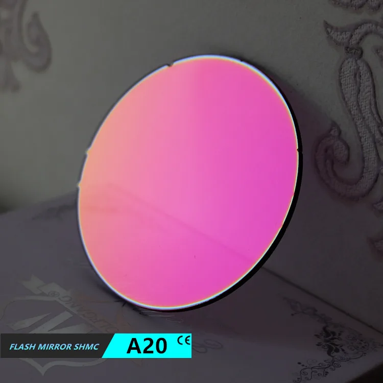

EXIA A20 Flash Mirror Розовые линзы для солнцезащитных очков SHMC Светлый цвет CR39 Плоские линзы UV400