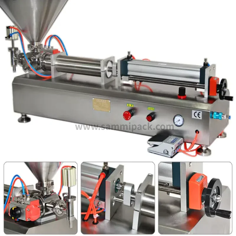 Single Head Paste Filling Machine Piston Filler Stainless Steel GFA Lotion Shampoo Cream Honey Sauce Peanut Butter Pneumatic