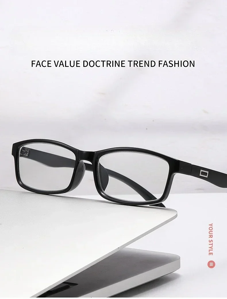 Herren-Presbyopie-Brille mit klassischem Farbverlauf und quadratischem Rahmen, multifokale Lesebrille mit photochrome Linse, 0 bis +4,0 – Detail 1