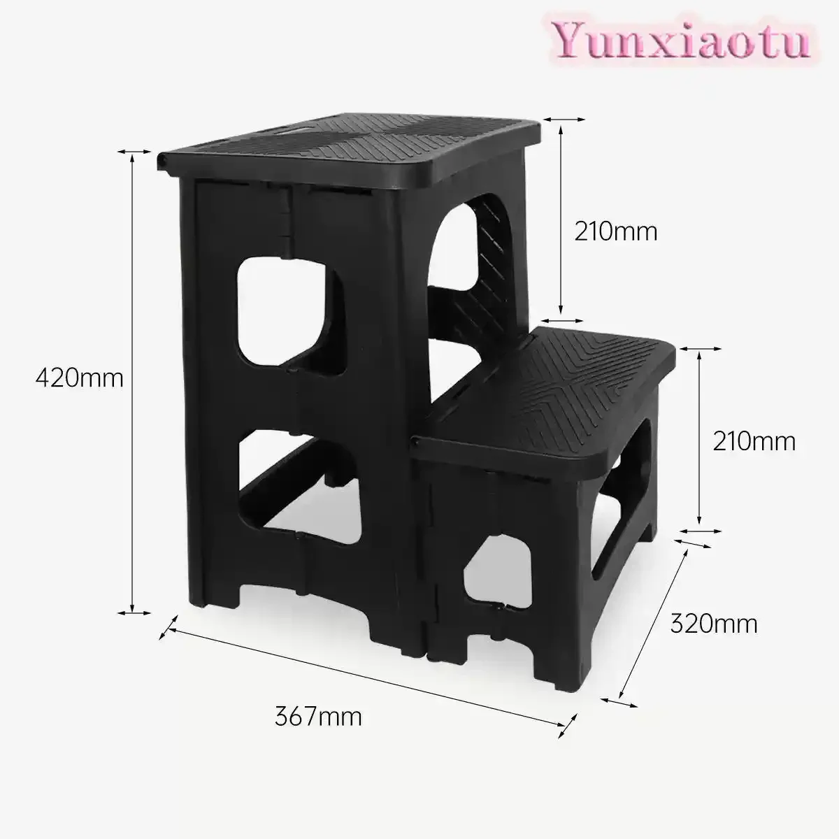 Household Foldable Stool Two or Two Steps Household Plastic Climbing Steps High and Low Pedal  High and Low Ladder Stool