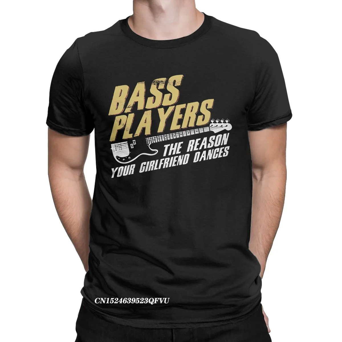 

Men Bass Players Dances Tops T Shirts Music Guitar Pure Cotton Tops Casual Harajuku Crew Neck Tee Shirt Printed T-Shirt