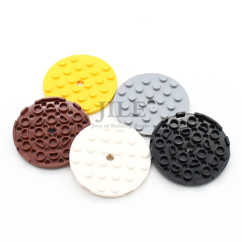 10pcs Moc Plate Round 6x6 with Hole 11213 DIY Creative Enlighten Building Blocks Bricks Sets Compatible Assembles Particles