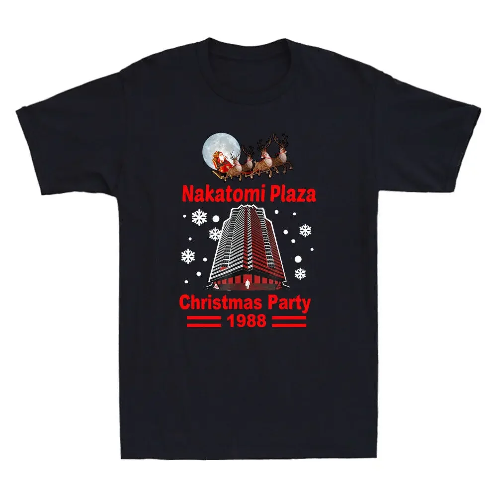 Nakatomi Plaza Red Christmas Party 1988 Santa Funny Xmas Vintage Men's T-ShirtAnime pattern pure cotton