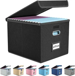 Portable File Storage Box, Folding Linen Hanging File with Plastic Slide Holder,Organizadores,Organizer