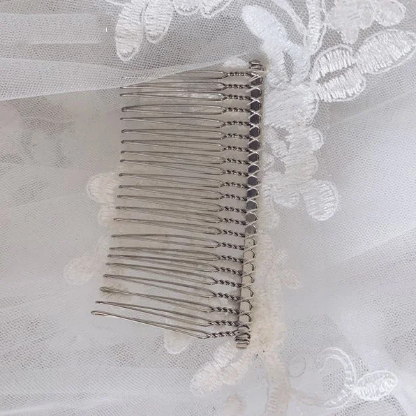 Voile de Mariage en Dentelle Blanc Ivoire, 4 Mètres de Long, une Couche de Tulle, pour Patients, avec Peigne, Accessoires