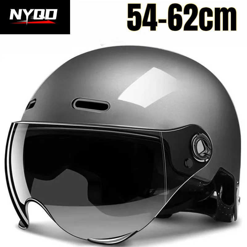 3C Certified Half Helmet with Goggles for Adult Men Women Electric Bike Motorcycle MTB Road Cycling Safety Helmet