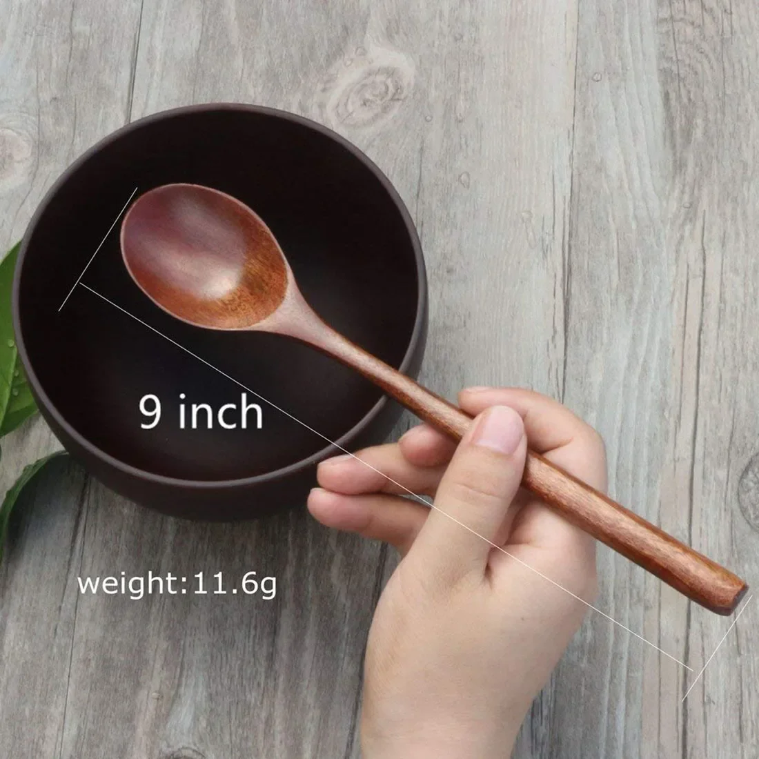 Wooden Spoons, 6 Pieces Wood Soup Spoons for Eating Mixing Stirring Cooking, Long Handle Spoon with Japanese Style Kitchen Ute