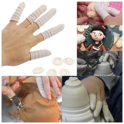 10/20pcs Latex Finger Cot Antifouling Waterproof Polymer Clay Hand-made Model Works Fingerprint Removal Reusable Pottery Tools