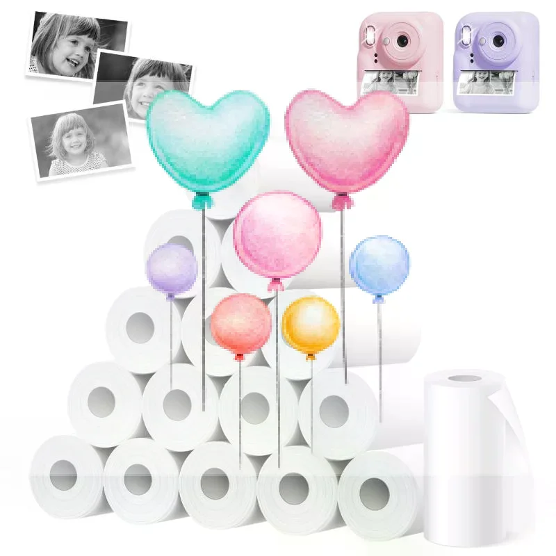 10Rolls 57x25mm White Thermal Paper For Children's Camera Instant Print Kids Camera Printing Paper Replacement Accessories