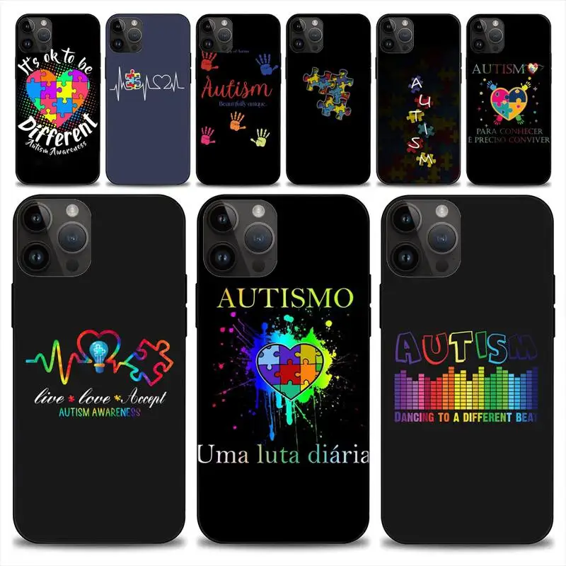 Autism Awareness Phone Case For iphone 14 13 12 11 Pro Max Mini X 7 8 Soft Case