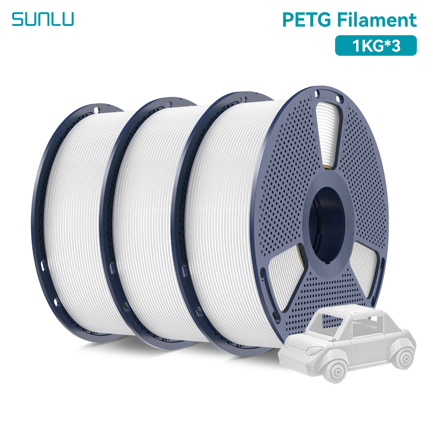 SUNLU 1,75mm PETG 3D-Filament Hohe Zähigkeit Verwicklungsfrei Einfaches Drucken Mehrfarbiges PETG-Filament für die Meisten FDM 3D-Drucker