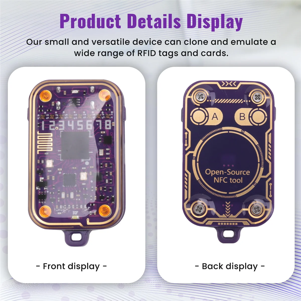 B62A RFID Smart Chip Reader Smartcard Emulator EM125KHZ IC 13.56Mhz Badge Decode RFID Emulator Read Writer Support Clone Card
